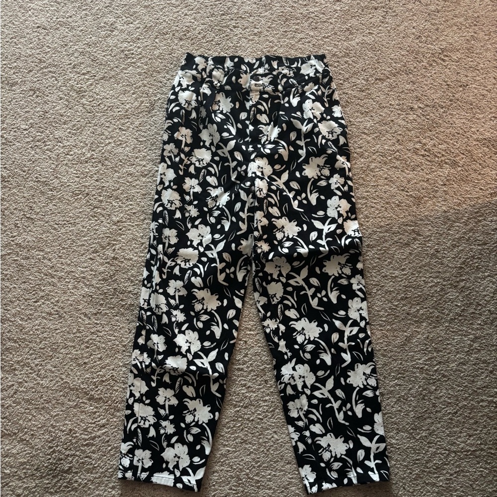 Lucy and Yak Black and White Floral pants